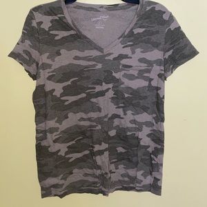 camo v neck tee